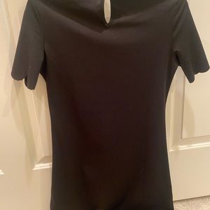 Scalloped Black Dress